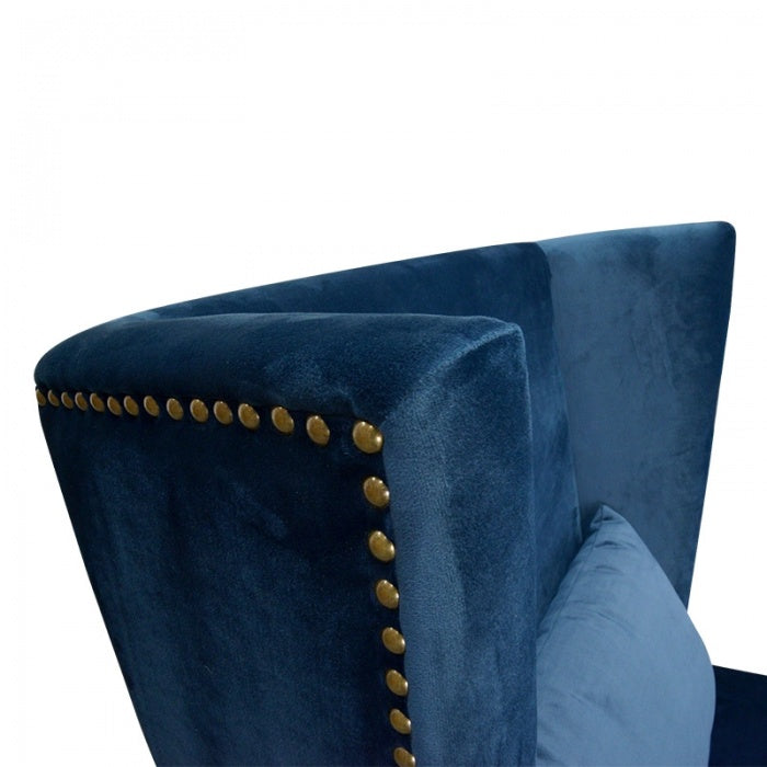 Johnson Lounge Chair in Navy Velvet Blue - Notbrand