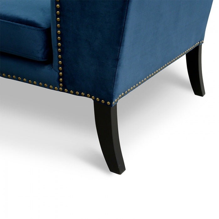 Johnson Lounge Chair in Navy Velvet Blue - Notbrand