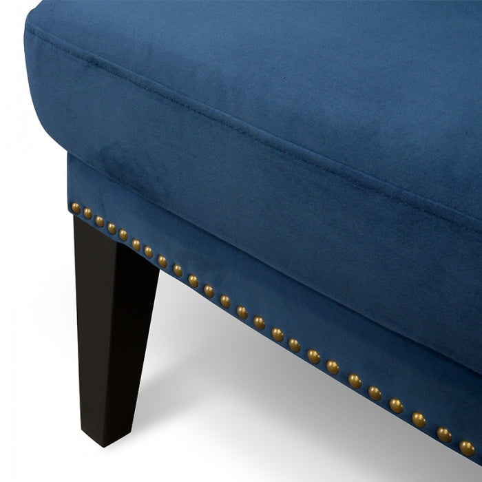 Johnson Lounge Chair in Navy Velvet Blue - Notbrand