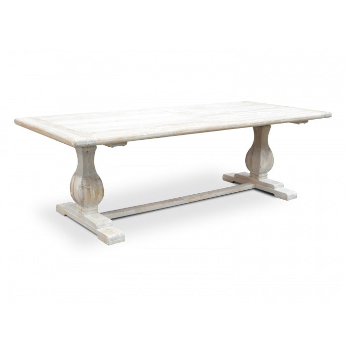 Elm Whisper White Washed Dining Table - 2.4m - House of Hyne