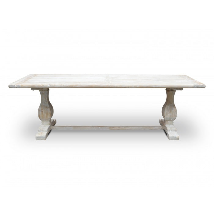 Elm Whisper White Washed Dining Table - 2.4m - House of Hyne