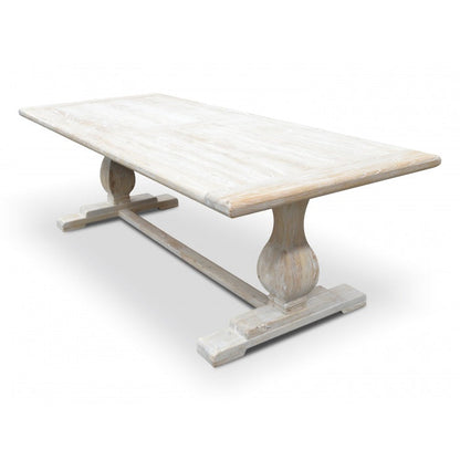 Elm Whisper White Washed Dining Table - 2.4m - House of Hyne