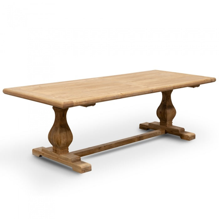 Rino Elm Wood Dining Table - Rustic Natural 2.4m - House of Hyne