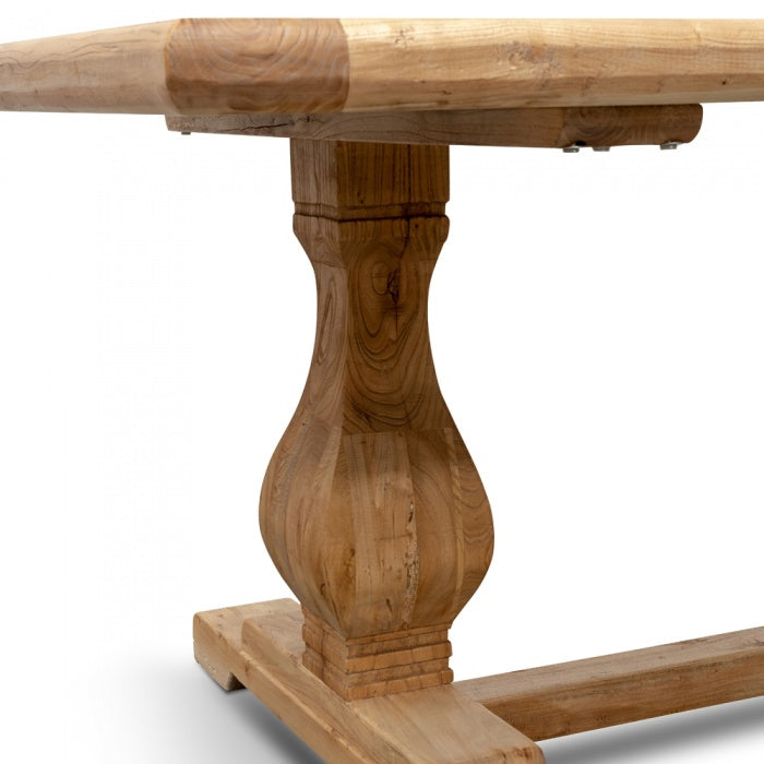 Rino Elm Wood Dining Table - Rustic Natural 2.4m - House of Hyne