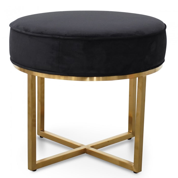 Queen Ottoman In Black Velvet Seat - Notbrand