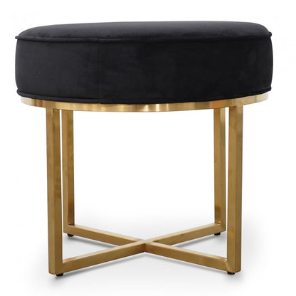 Queen Ottoman In Black Velvet Seat - Notbrand