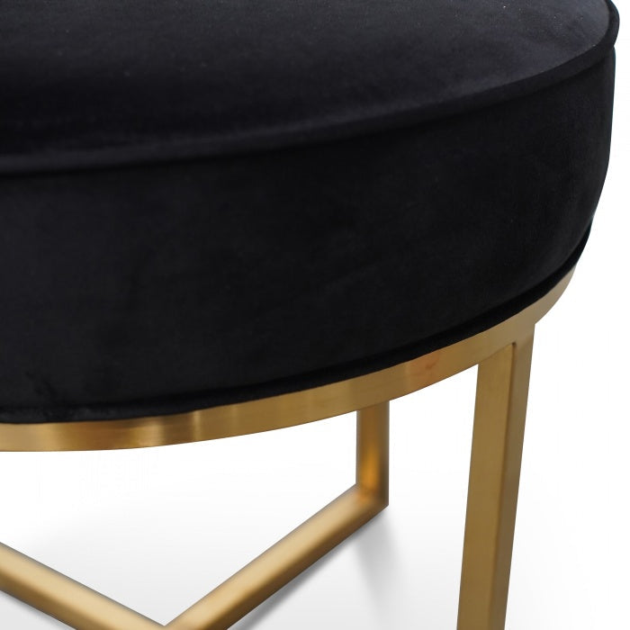 Queen Ottoman In Black Velvet Seat - Notbrand