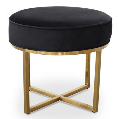 Queen Ottoman In Black Velvet Seat - Notbrand