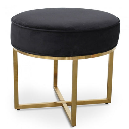 Queen Ottoman In Black Velvet Seat - Notbrand