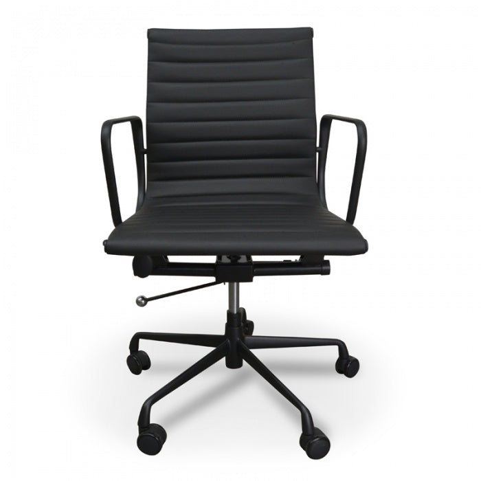 PU Leather Office Chair - Full Black - Notbrand