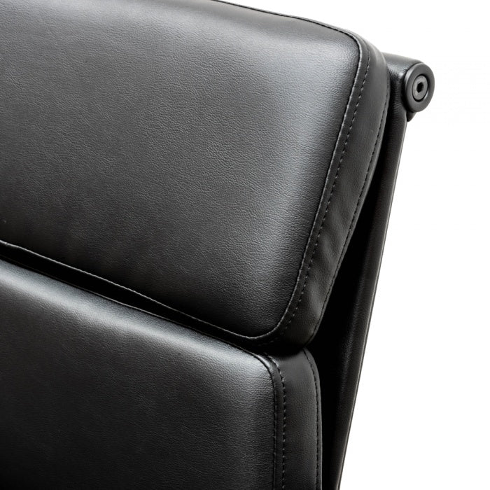 Pad Management PU Leather Boardroom Chair in Black - Black Frame - Notbrand