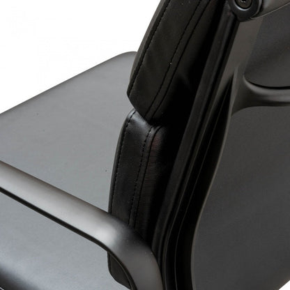 Pad Management PU Leather Boardroom Chair in Black - Black Frame - Notbrand