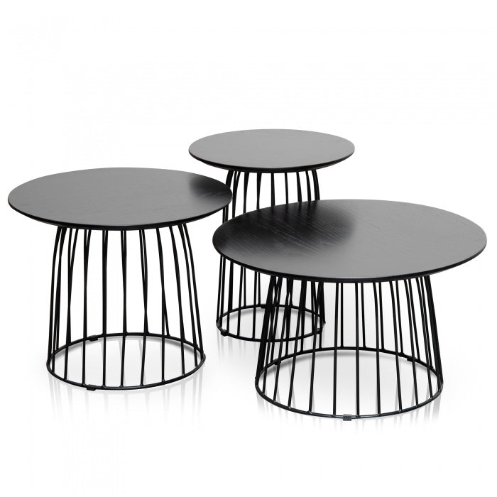 Zagreb Side Table Set - Black Oak Veneer - Notbrand