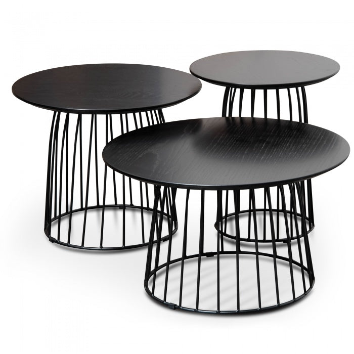 Zagreb Side Table Set - Black Oak Veneer - Notbrand