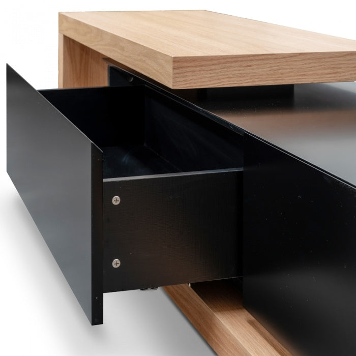 Scandinavian Oak Omega TV Unit in Black Matte - Extendable - House of Hyne