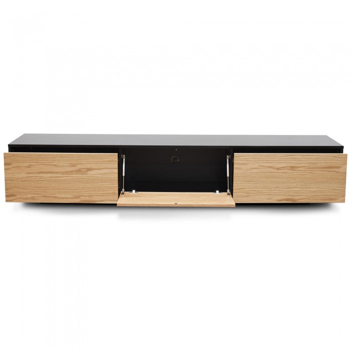 Contrast Jenny TV Unit with Black and Natural Drawers - 2.3m - House of Hyne