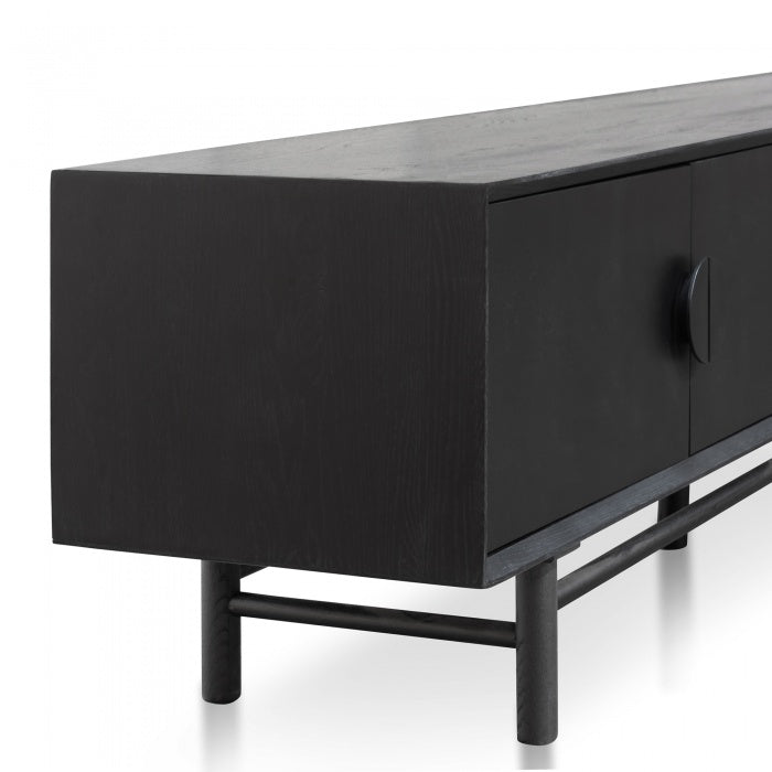 Barasco 2.1m Black Timber TV Unit - House of Hyne