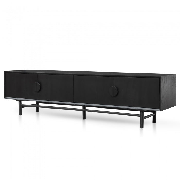 Barasco 2.1m Black Timber TV Unit - House of Hyne