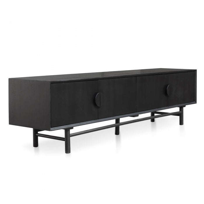 Barasco 2.1m Black Timber TV Unit - House of Hyne