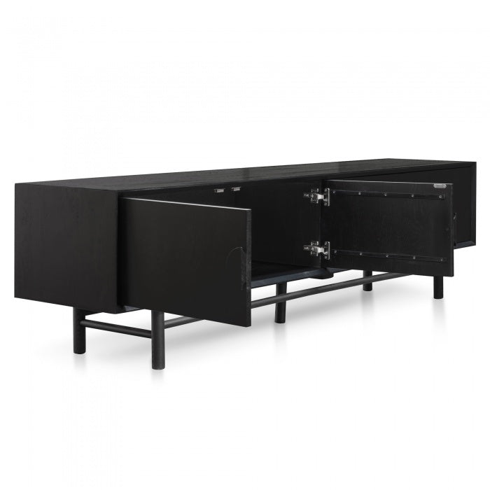 Barasco 2.1m Black Timber TV Unit - House of Hyne