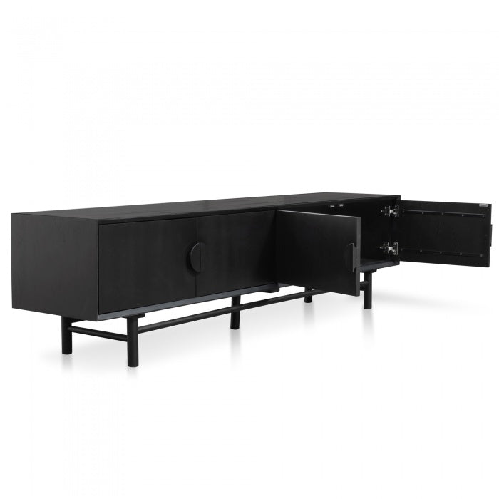 Barasco 2.1m Black Timber TV Unit - House of Hyne