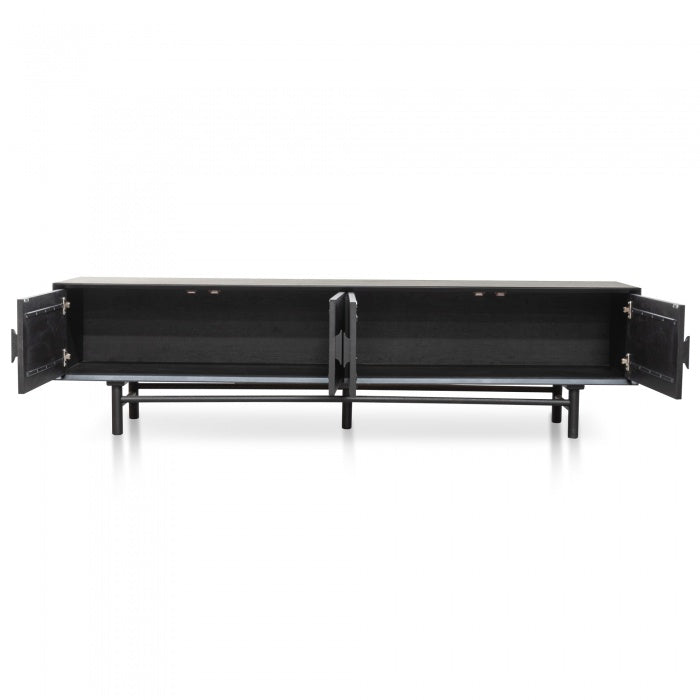 Barasco 2.1m Black Timber TV Unit - House of Hyne