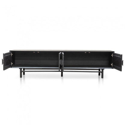 Barasco 2.1m Black Timber TV Unit - House of Hyne