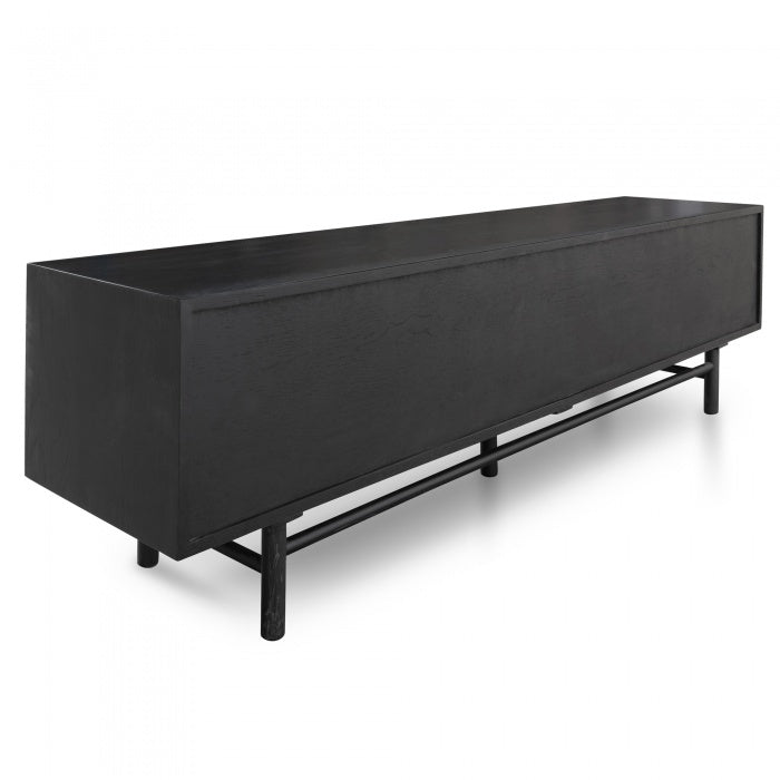 Barasco 2.1m Black Timber TV Unit - House of Hyne