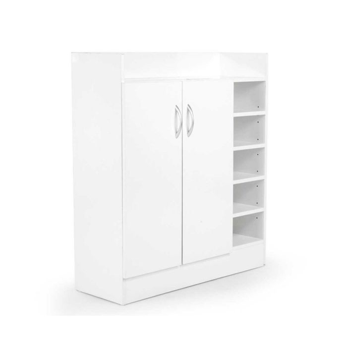 Sarantino 21 Pairs Shoe Cabinet - White - Notbrand