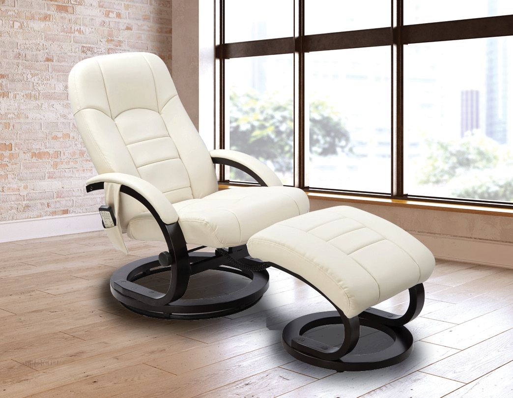 PU Leather Massage Chair Recliner Ottoman Lounge Remote - Notbrand