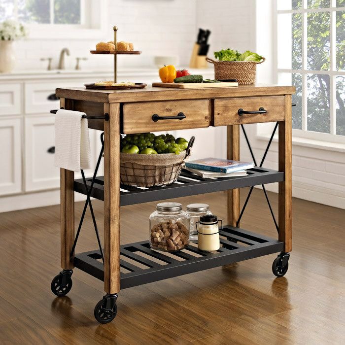 Apollo Iron & Reclaimed Hardwood Kitchen Cart  - House of Hyne