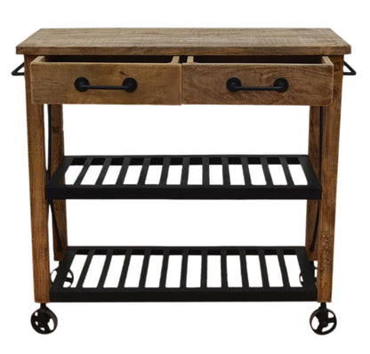 Apollo Iron & Reclaimed Hardwood Kitchen Cart  - House of Hyne